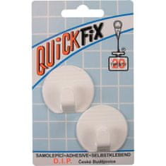 STREFA Bílý plastový háček QUICK FIX samolepící kulatý (2ks) 6563