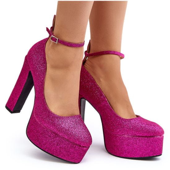 Třpytivé vysoké lodičky Stiletto Fuchsia