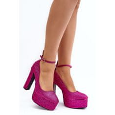 Třpytivé vysoké lodičky Stiletto Fuchsia velikost 41