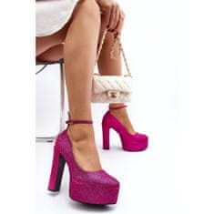 Třpytivé vysoké lodičky Stiletto Fuchsia velikost 41