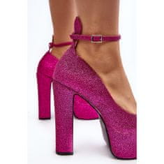 Třpytivé vysoké lodičky Stiletto Fuchsia velikost 41