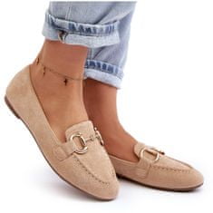 Dámské mokasíny s ornamentem Ecosuede Beige velikost 37