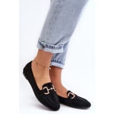 Dámské mokasíny s ornamentem Ecosuede Black velikost 37