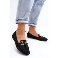 Dámské mokasíny s ornamentem Ecosuede Black velikost 37