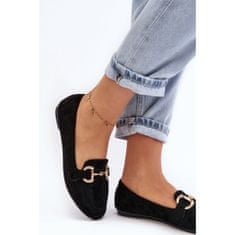 Dámské mokasíny s ornamentem Ecosuede Black velikost 37