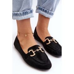 Dámské mokasíny s ornamentem Ecosuede Black velikost 37