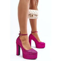 Třpytivé vysoké lodičky Stiletto Fuchsia velikost 41