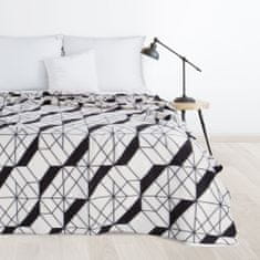 Eurofirany Přehoz na postel GEO 150x200 Design91 ecru black geometric