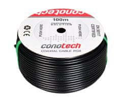 sapro Koaxiální kabel CONO-TECH RG6 NS CB113 1,13mm CU, Trishield, PE, 6,8mm, GEL 100m černý