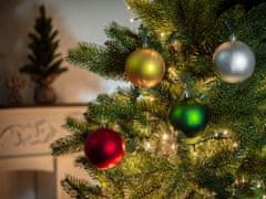 MagicHome Vánoční koule, 4 ks, zelená, červená, stříbrná, zlatá, 8 cm