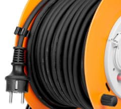Strend Pro Kabel Strend Pro CR038, prodlužovací kabel, L-20 m, 4x zásuvka, IP44, černá guma, na bubnu