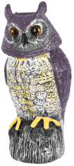 Ptačí strašák, sova, solární, svítící oči, otočná hlava, 43cm