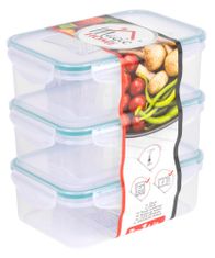 MagicHome Lunchbox E810x3 1000 ml, obdélníkový, klip, PP, sada 3 ks, Clip