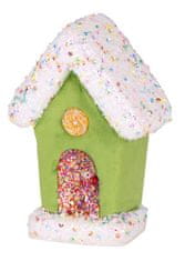 Dekorace MagicHome Christmas Candy Line, domeček, zelená, závěsná, 11x16 cm