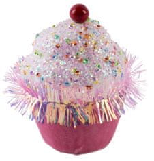 Dekorace MagicHome Christmas Candy Line, muffin, růžová, závěsná, 7x7x11 cm