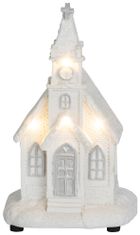 MagicHome vánoční dekorace, kostelní bílá, 4 LED teplá bílá, 2xAAA, vnitřní, 10x9x17 cm, Sellbox 12 (12 ks)