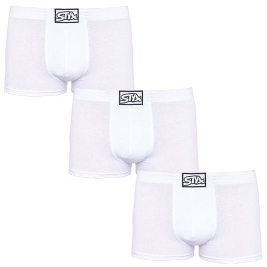 Styx 3PACK pánské boxerky klasická guma bílé (3Q1061)