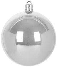 MagicHome Vánoční koule, 8 ks, stříbrné, na vánoční stromek, 7 cm