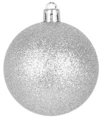 MagicHome Vánoční koule, 20 ks, 6 cm, stříbrné, na vánoční stromek
