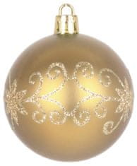 MagicHome vánoční koule, 20 ks, 6 cm, zlaté, na vánoční stromek