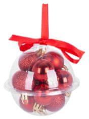 MagicHome Vánoční koule, 12 ks, 3 cm, červené, na vánoční stromek