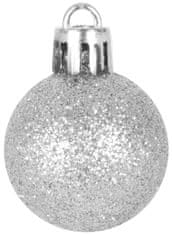 MagicHome Vánoční koule, bal. 12 ks, 3 cm, stříbrná, na vánoční stromek