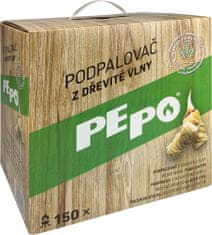 PE-PO PE-PO podpalovač z dřevité vlny, 150 ks, podpalovač na gril, kamna, krb, pec