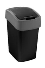 Curver PACIFIC FLIP BIN 45 litrů, 37,6x29,4x65,3 cm, černá/šedá, na odpadky