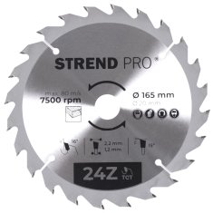 Strend Pro TCT 165x2,2x20/16 mm 24T, pilový kotouč na dřevo, SK plátky