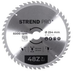 Strend Pro TCT 254x3,0x30/20 mm 48T, pilový kotouč na dřevo, SK plátky