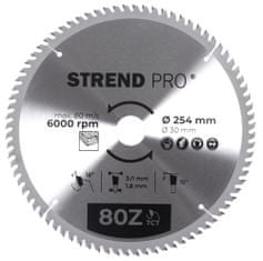 Strend Pro TCT 254x3,0x30/20 mm 80Z, pilový kotouč na dřevo, SK plátky