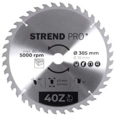 Strend Pro TCT 305x3,2x30/20 mm 40Z, pilový list na dřevo, SK plátky