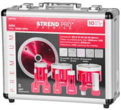 STREND PRO PREMIUM Premium Cutter Set, 6-8-10-20-35-50-68 mm, adaptér, zvětšovač otvorů, fréza, kolečko, M14