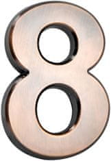 MagicHome "8" domovní číslo, s lepicí páskou, bronz, popisné, 70x100 mm, ABS
