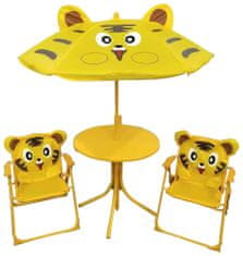 ST LEISURE EQUIPMENT LEQ MELISENDA Zahradní set Tigre, tygr, slunečník 105 cm, stůl 50 cm, 2 židle, dětský