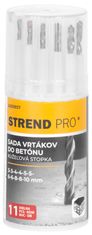 Strend Pro Sada vrtáků , do betonu, válcová stopka, 13,3x5,4x5,4 cm, balení. 11 ks