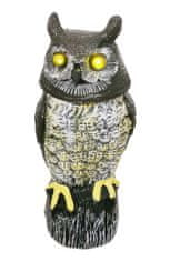 Strend Pro Ptačí strašák , sova, otočná hlava, svítící oči, zvuk, solární, 43 cm