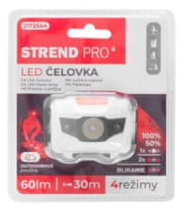 Strend Pro Čelovka Headlight HEM-003, 60 lm LED+červené světlo, 3xAAA