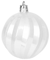 MagicHome Vánoční koule, sada, 15 ks, 3,5-6-8 cm, bílo-stříbrná, na vánoční stromek