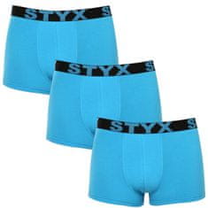 Styx 3PACK pánské boxerky sportovní guma světle modré (3G1169) - velikost L