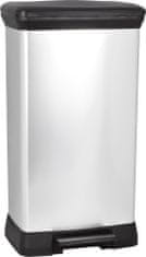 Curver DECO PEDAL BIN, 50 litrů, 39x29x73 cm, černá/stříbrná, na odpadky