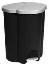 Curver TRIO PEDAL BIN, 40 litrů, 39,4x47,8x59,2 cm, černá/šedá, na odpadky