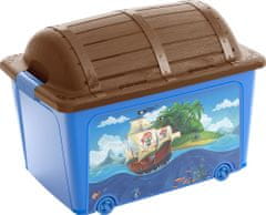 Box s víkem KIS W Box Pirate, 50L, modrý, 39x57x43 cm, s kolečky