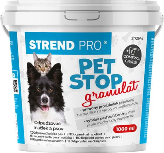Strend Pro Repelent PET STOP, granulát, 1000 ml, přírodní odpuzovač psů, pro kočky, pro psy, odpuzov