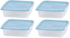 MagicHome Lunchbox set YH128 set of 4, 1000 ml (17,7x17,7x5,8 cm), čtvercový, Clip