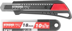 STREND PRO PREMIUM Nůž Premium FD781, BlackMatt, SoftTouch, 18 mm, odlamovací, + 10 čepelí, sada