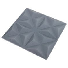 Vidaxl 3D nástěnné panely 12 ks 50 x 50 cm origami šedé 3 m²