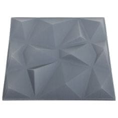 Vidaxl 3D nástěnné panely 24 ks 50 x 50 cm diamant šedé 6 m²