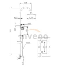 Invena Sprchový sloup s termostatickou baterií gracja (AU-15-D01-C)