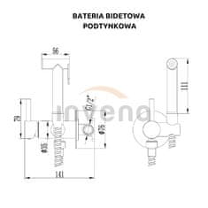 Invena Podomítková bidetová baterie, černá (BP-00-B04-L)